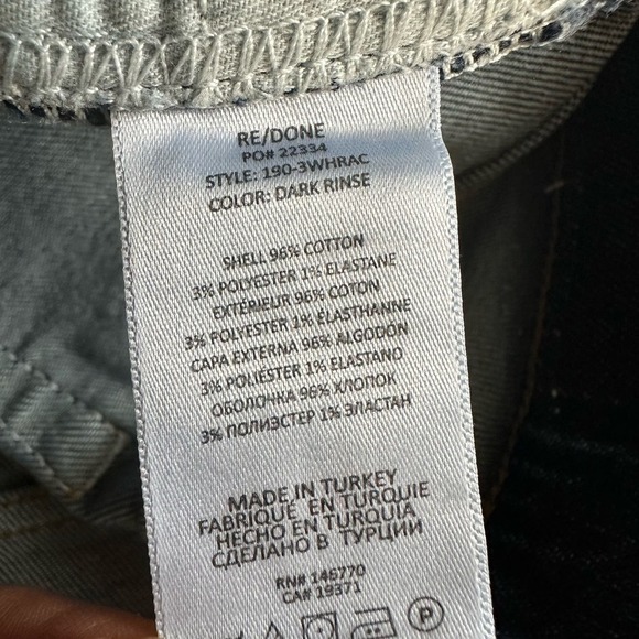 RE/DONE The 90s High Rise Ankle Crop in Dark Rinse Size 29 - Picture 5 of 11